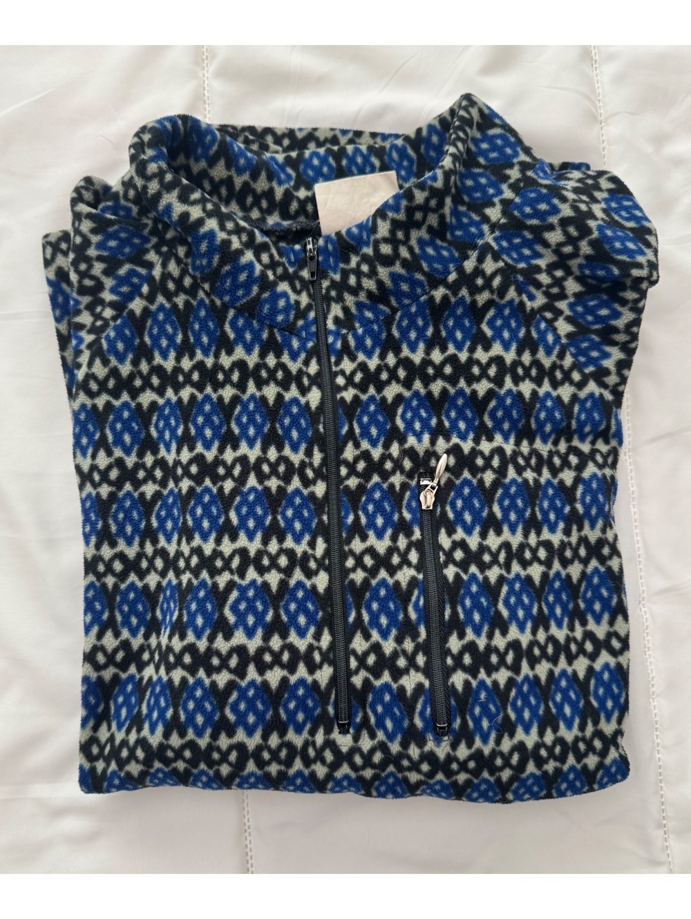 Vintage REI half-zip patterned fleece pullover jacket. Size L